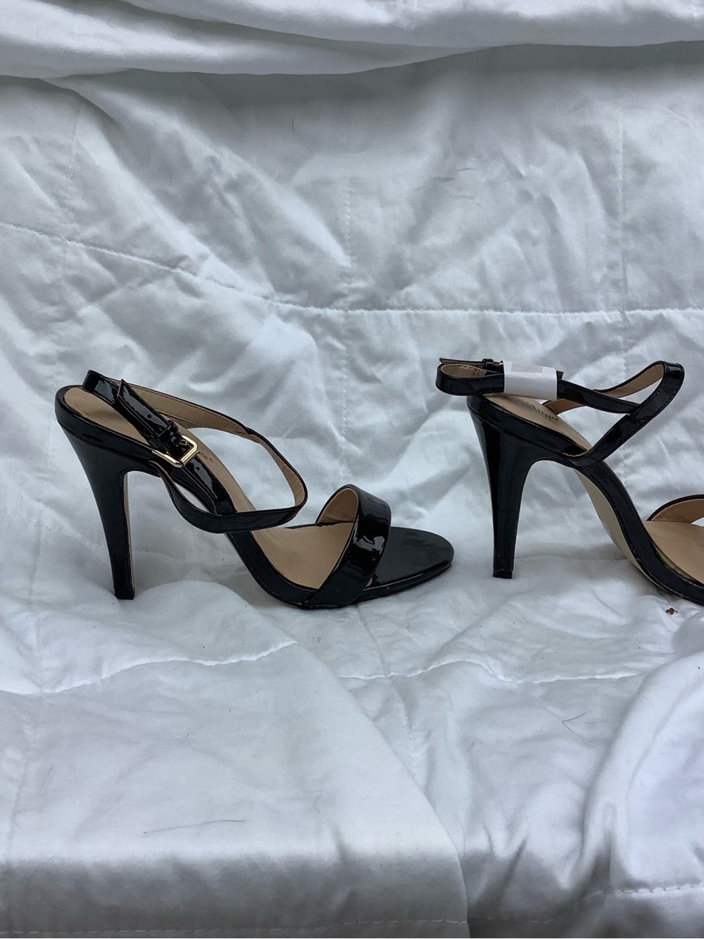 Black Patent High Heel Sandals